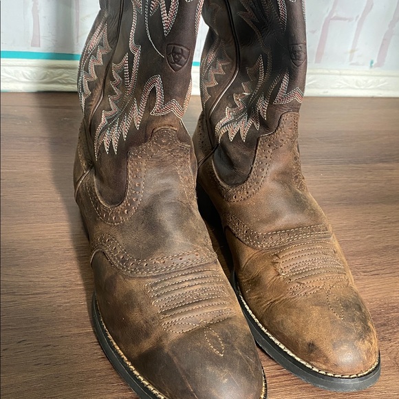 Ariat Women’s Heritage Stockman Driftwood Brown Western Boots 9.5B - Picture 4 of 11